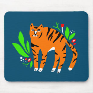 Tiger in Blume Mousepad