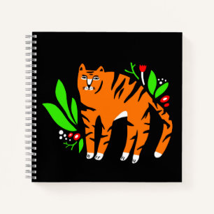 Tiger in Blume Notizblock
