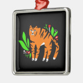 Tiger in Blume Ornament Aus Metall (Links)