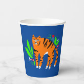 Tiger in Blume Pappbecher (Rückseite)