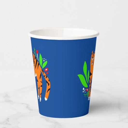 Tiger in Blume Pappbecher (Links)
