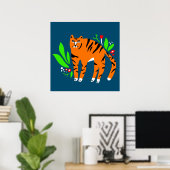 Tiger in Blume Poster (Heimbüro)