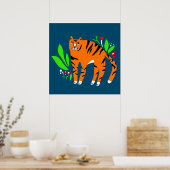 Tiger in Blume Poster (Küche)