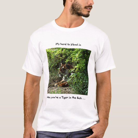 Tiger in Bush T-Shirt (Vorderseite)