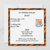 Tiger in Colors Birthday Invite Einladung (Rückseite)