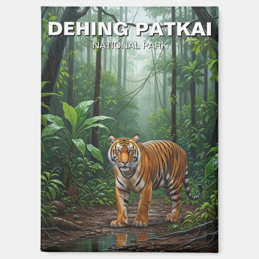 Tiger in Dehing Patkai Nationalpark Indien Reisen Magnet (Vorderseite)