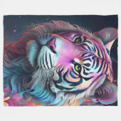 Tiger in den Blume Fleecedecke (Vorderseite (Horizontal))