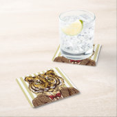 Tiger in der Abends-Abnutzung Rechteckiger Pappuntersetzer (Vor Ort)