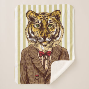 Tiger in der Abends-Abnutzung Sherpadecke