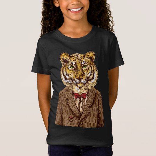 Tiger in der Abends-Abnutzung T-Shirt (Vorderseite)