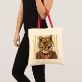 Tiger in der Abends-Abnutzung Tragetasche (Vorderseite (Produkt))