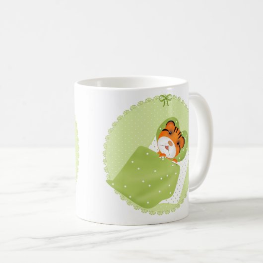 Tiger in der Bettillustrierung Kinder kindisch dru Kaffeetasse (VorderseiteRechts)