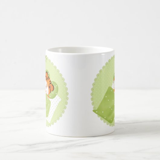 Tiger in der Bettillustrierung Kinder kindisch dru Kaffeetasse (Mittel)