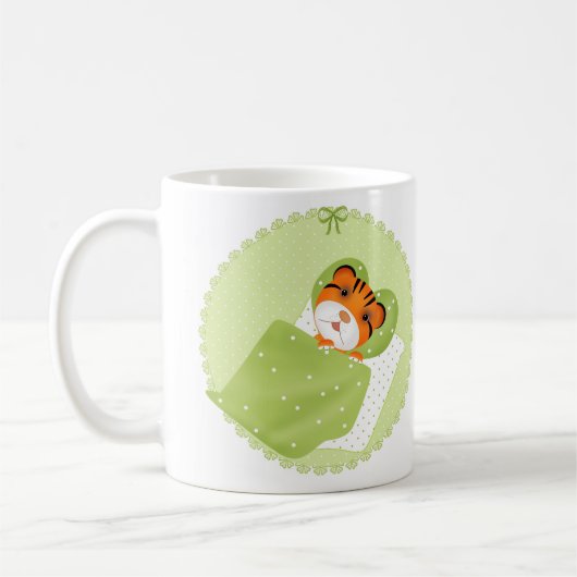 Tiger in der Bettillustrierung Kinder kindisch dru Kaffeetasse (Links)