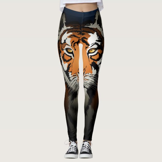Tiger in der Nacht Leggings (Vorderseite)