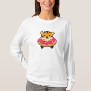Tiger in Donut-Niedlichen Tieren für Kinder in Don T-Shirt