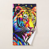 Tiger in einem Blumentraum Badhandtuch Set (Handtuch)