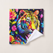 Tiger in einem Blumentraum Badhandtuch Set (Waschlappen)