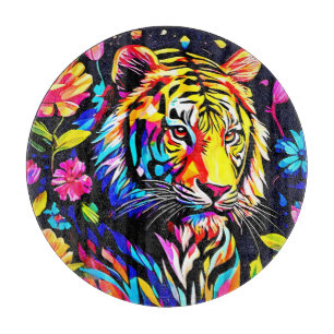 Tiger in einem Blumentraum Schneidebrett