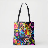 Tiger in einem Blumentraum Tasche (Vorderseite)