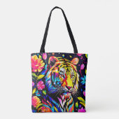 Tiger in einem Blumentraum Tasche (Rückseite)