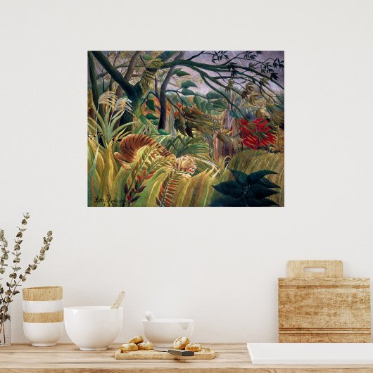 Tiger in einem tropischen Sturm | Henri Rousseau | Poster (Küche)
