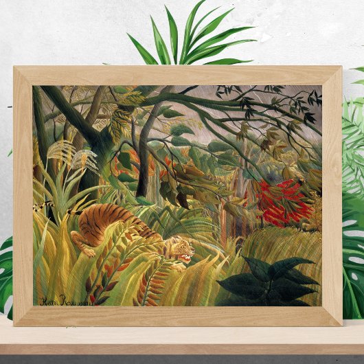 Tiger in einem tropischen Sturm, Henri Rousseau Poster