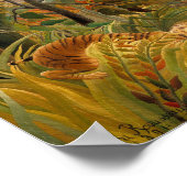 Tiger in einem tropischen Sturm | Henri Rousseau Poster (Ecke)