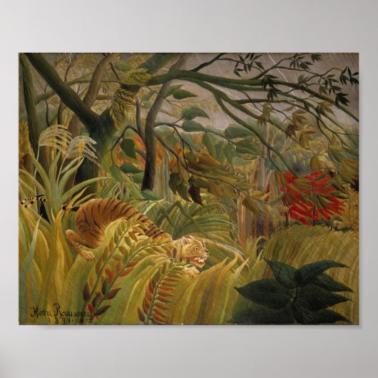 Tiger in einem tropischen Sturm | Henri Rousseau Poster (Vorne)