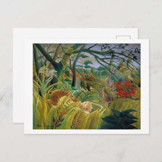 Tiger in einem tropischen Sturm, Rousseau Postkarte (Vorne/Hinten)