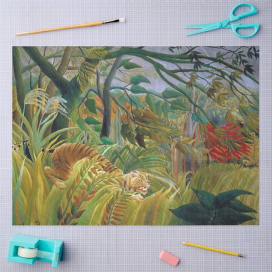 Tiger in einem tropischen Sturm, Rousseau Seidenpapier (Basteln)