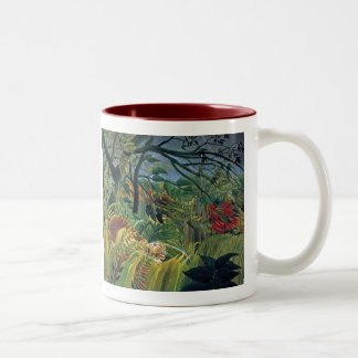 Tiger in einem tropischen Sturm (überrascht) Zweifarbige Tasse