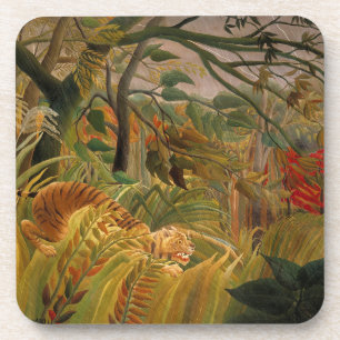 Tiger in einem tropischen Sturm von Henri Rousseau Getränkeuntersetzer
