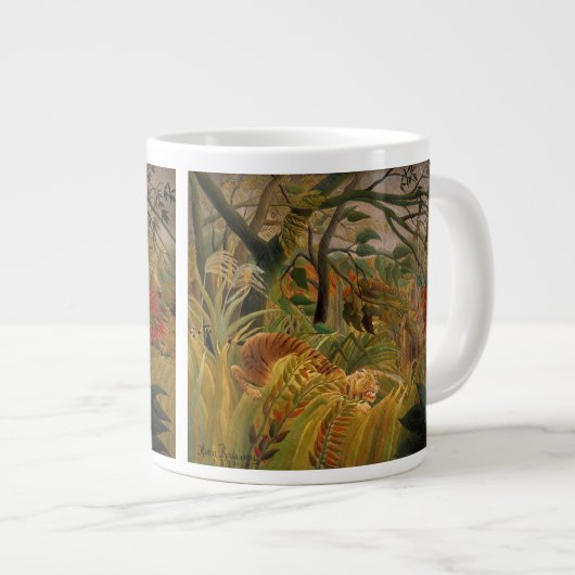 Tiger in einem tropischen Sturm von Henri Rousseau Jumbo-Tasse (Vorderseite Rechts)