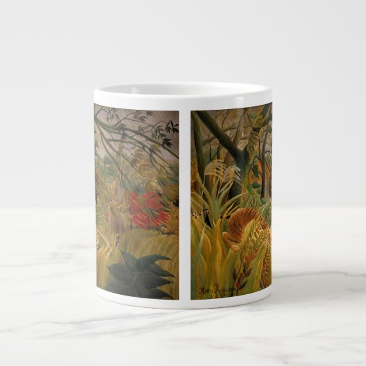 Tiger in einem tropischen Sturm von Henri Rousseau Jumbo-Tasse (Vorderseite)