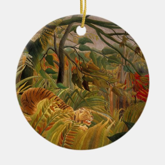 Tiger in einem tropischen Sturm von Henri Rousseau Keramikornament (Vorne)