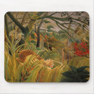 Tiger in einem tropischen Sturm von Henri Rousseau Mousepad