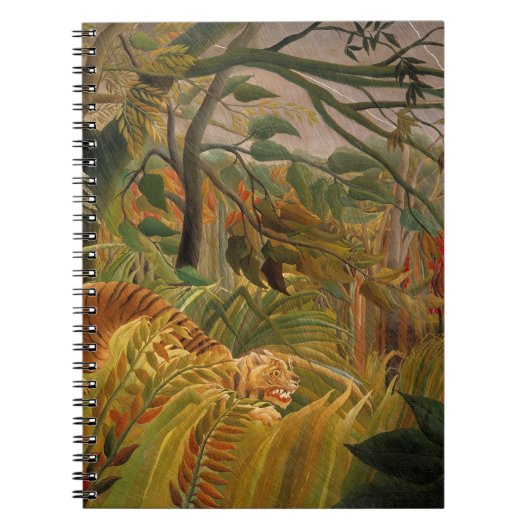 Tiger in einem tropischen Sturm von Henri Rousseau Notizblock (Vorderseite)
