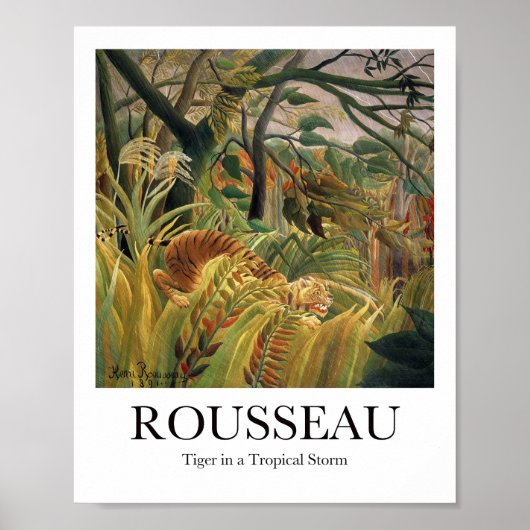 Tiger in einem tropischen Sturm von Henri Rousseau Poster (Vorne)
