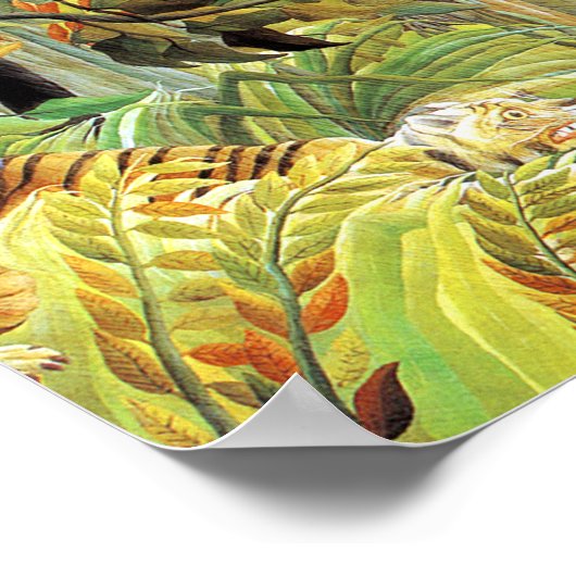 Tiger in einem tropischen Sturm von Henri Rousseau Poster (Ecke)
