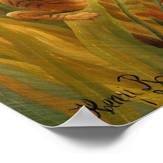 Tiger in einem tropischen Sturm von Henri Rousseau Poster (Ecke)