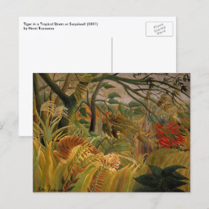 Tiger in einem tropischen Sturm von Henri Rousseau Postkarte