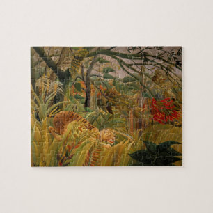 Tiger in einem tropischen Sturm von Henri Rousseau Puzzle