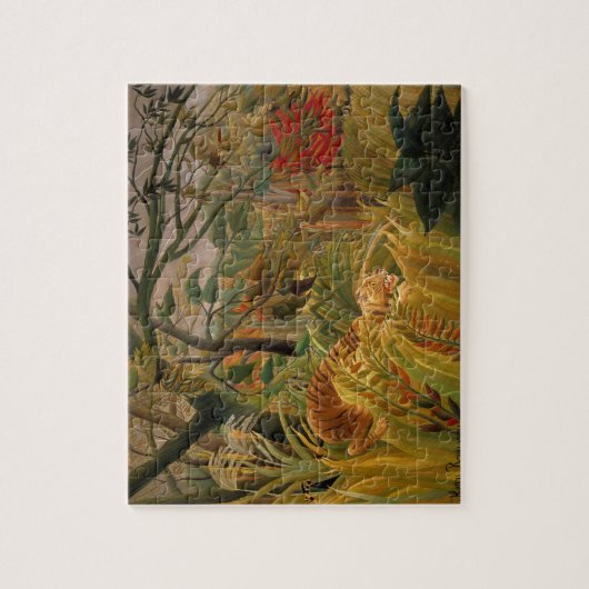 Tiger in einem tropischen Sturm von Henri Rousseau Puzzle (Vertikal)