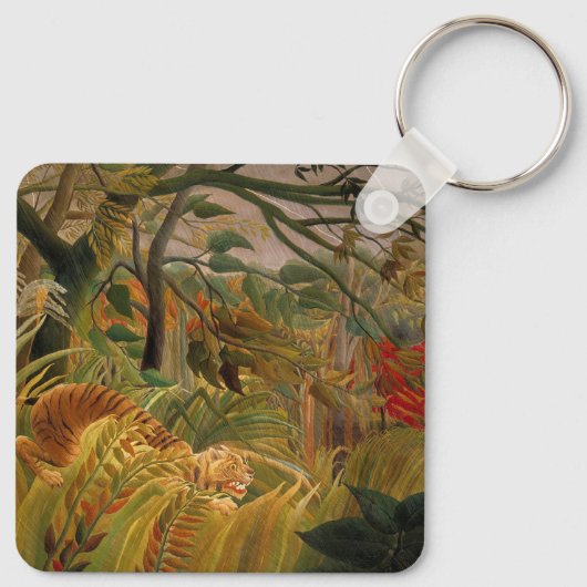 Tiger in einem tropischen Sturm von Henri Rousseau Schlüsselanhänger (Rückseite)