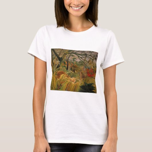 Tiger in einem tropischen Sturm von Henri Rousseau T-Shirt (Vorderseite)