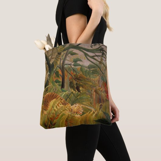 Tiger in einem tropischen Sturm von Henri Rousseau Tasche (Von Nahem)