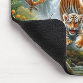 Tiger in einem verzauberten Waldgemälde Mousepad (Ecke)