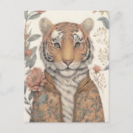 Tiger in einer Jacket Postkarte (Vorderseite)