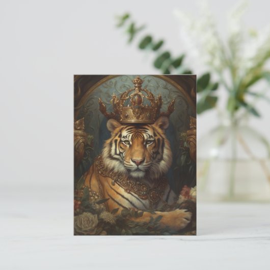 Tiger in einer Krone Postkarte (Stehend Vorderseite)